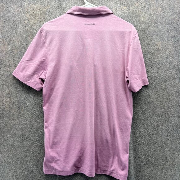 Travis Mathew Polo Shirt Mens Medium Pink Grey Preppy Mesh Golf Performance - Picture 2 of 11